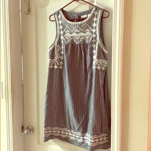 NY & Co denim-like sun dress size large